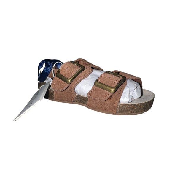 Janie & Jack Leather Buckle Sandal Sz 12-18 Months Brown - Picture 2 of 11